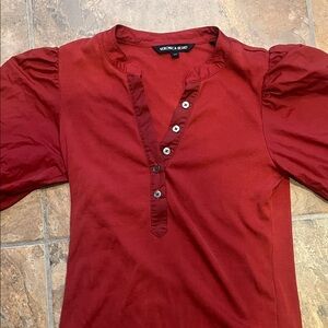Veronica Beard Crimson Buttoned Blouse